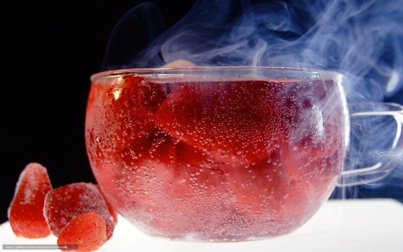 Steaming Strawberry Drink — Red
