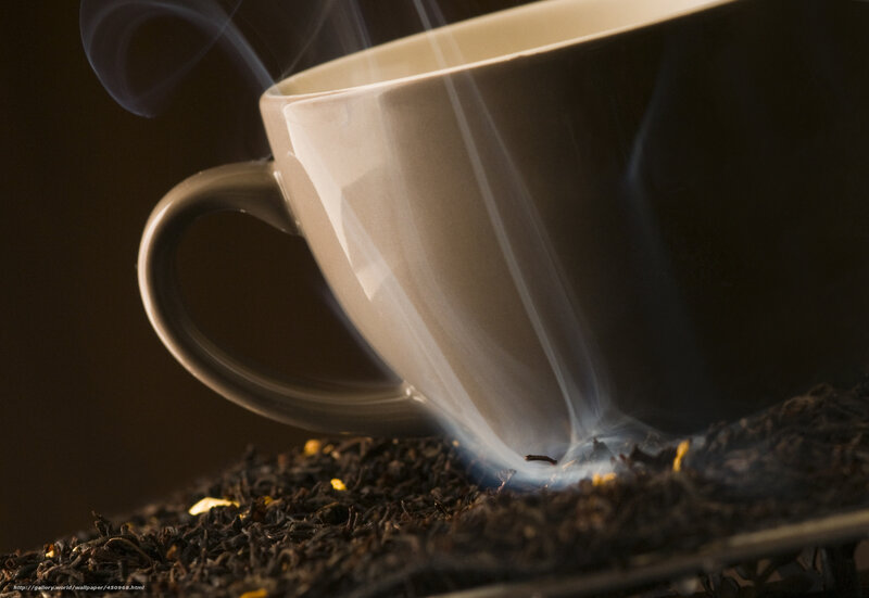Steaming Tea Cup — Brown, Dramatic