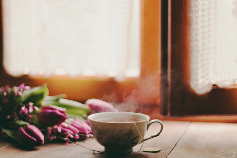 Steaming Tea Cup — Brown, Serene