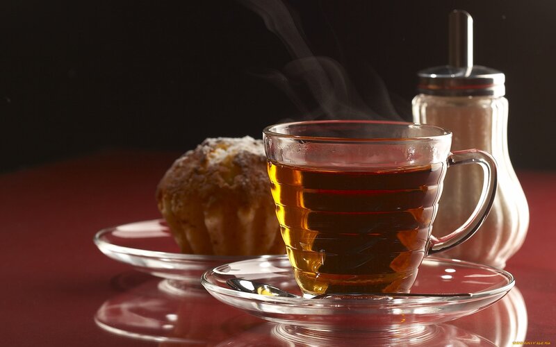 Steaming Tea Cup — Red