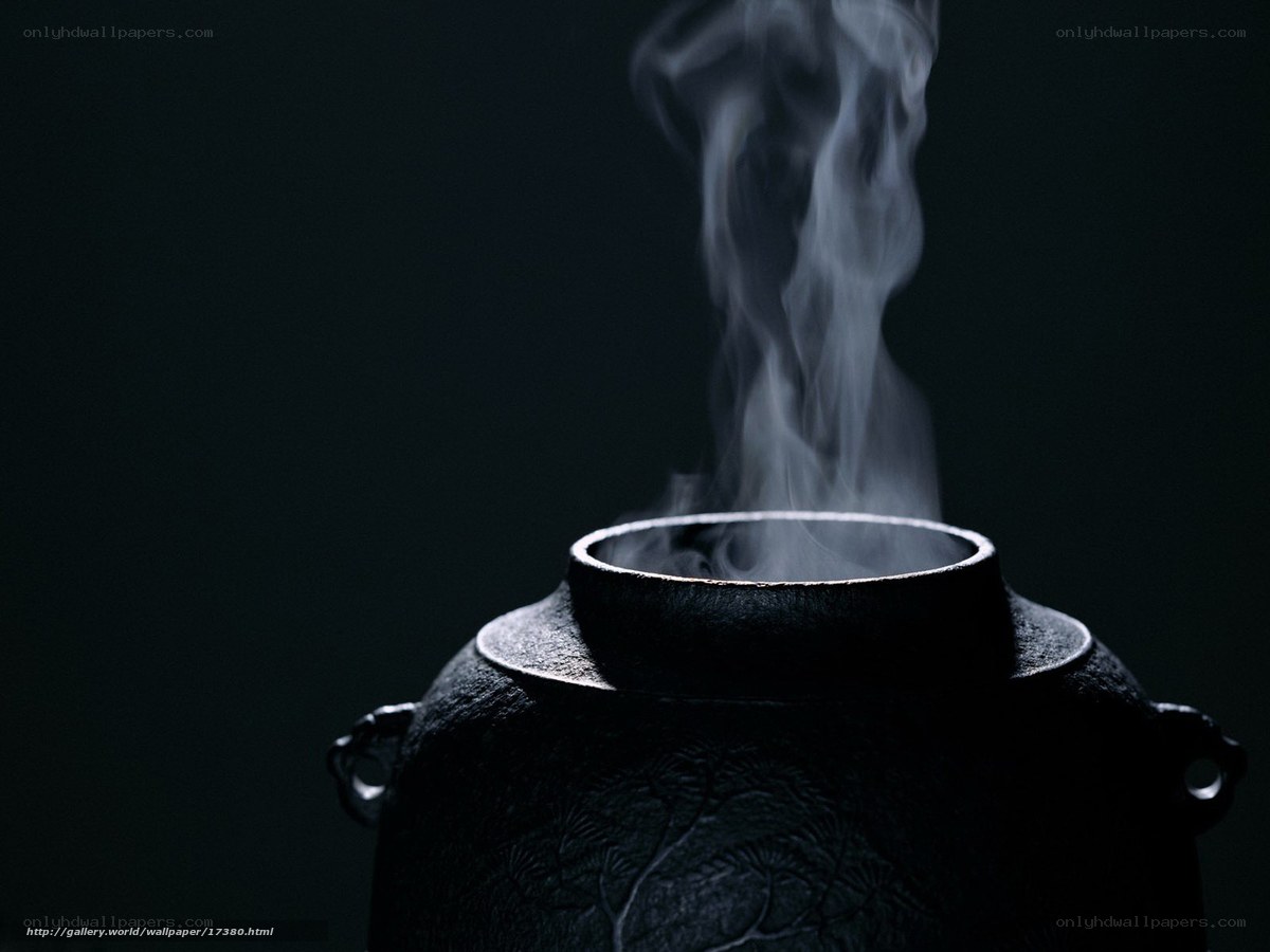 Steaming tea pot