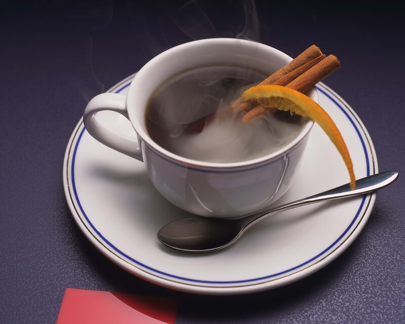 steaming tea with cinnamon
