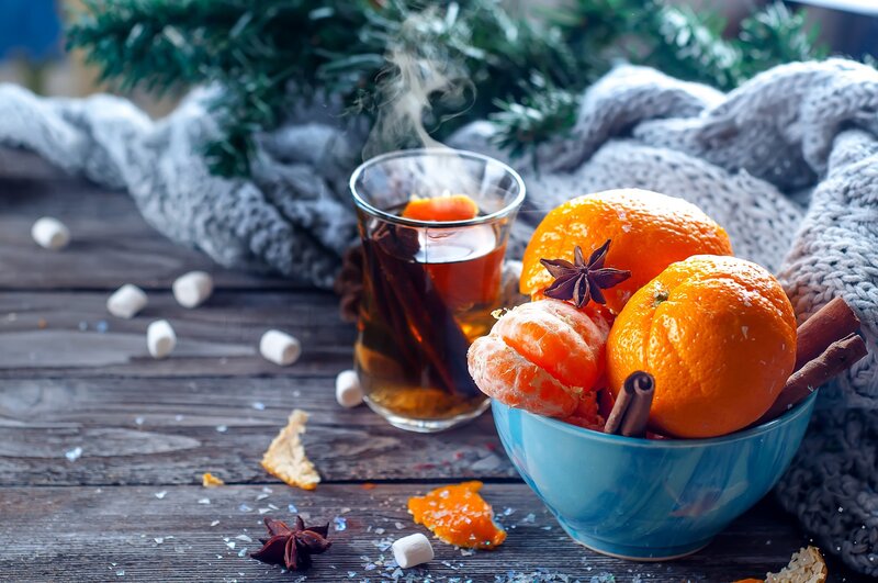 Steaming Tea with Oranges