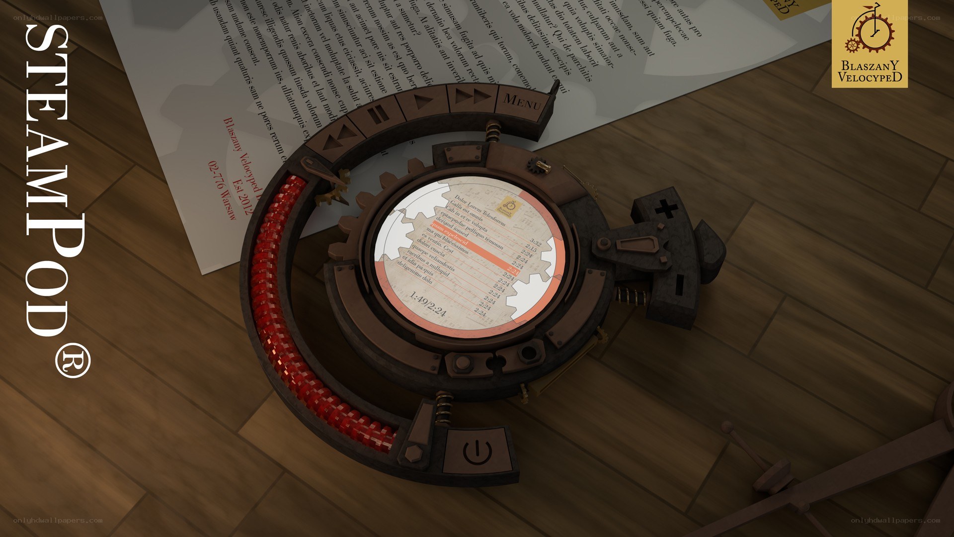 Steampod device on wooden floor