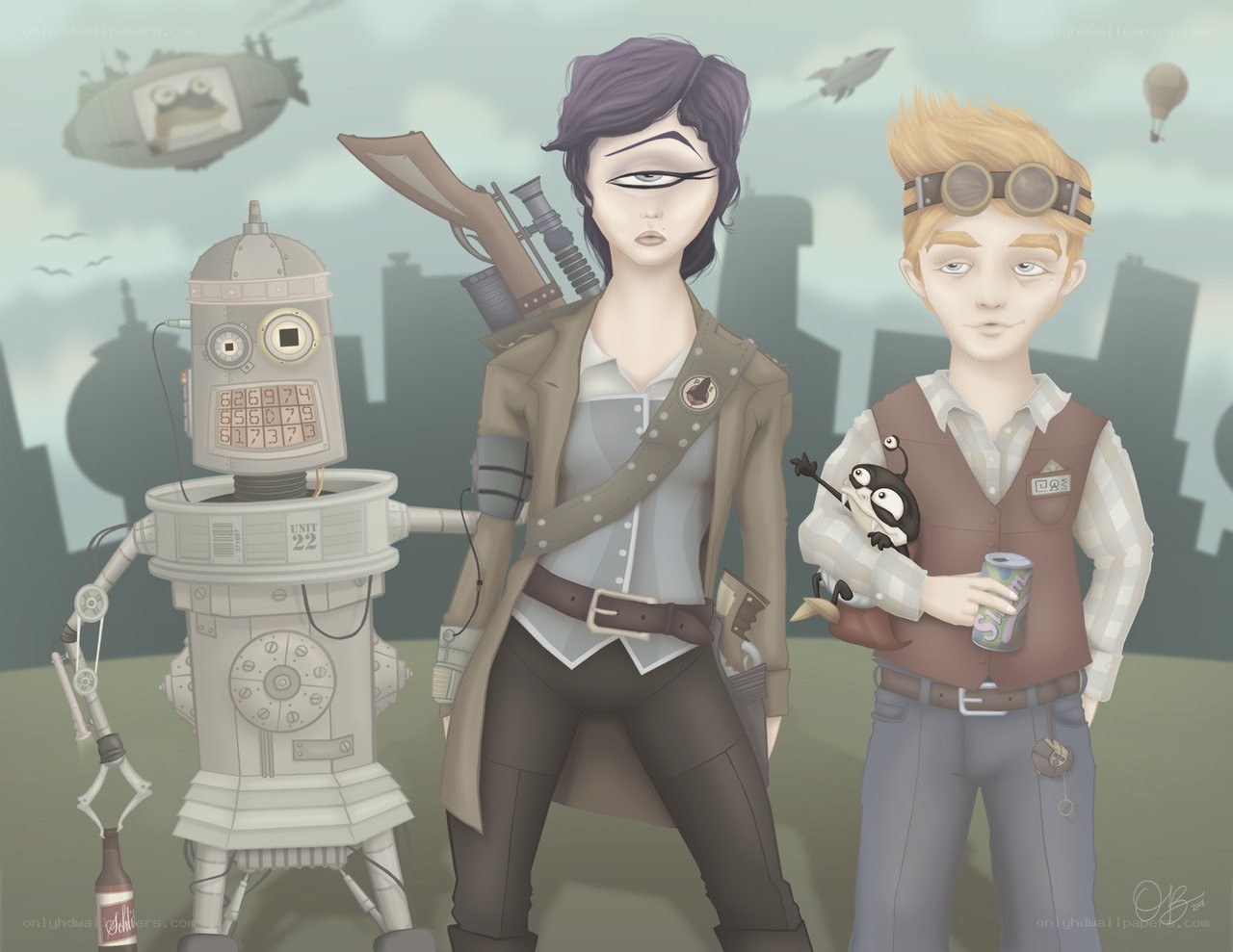 Steampunk adventure trio
