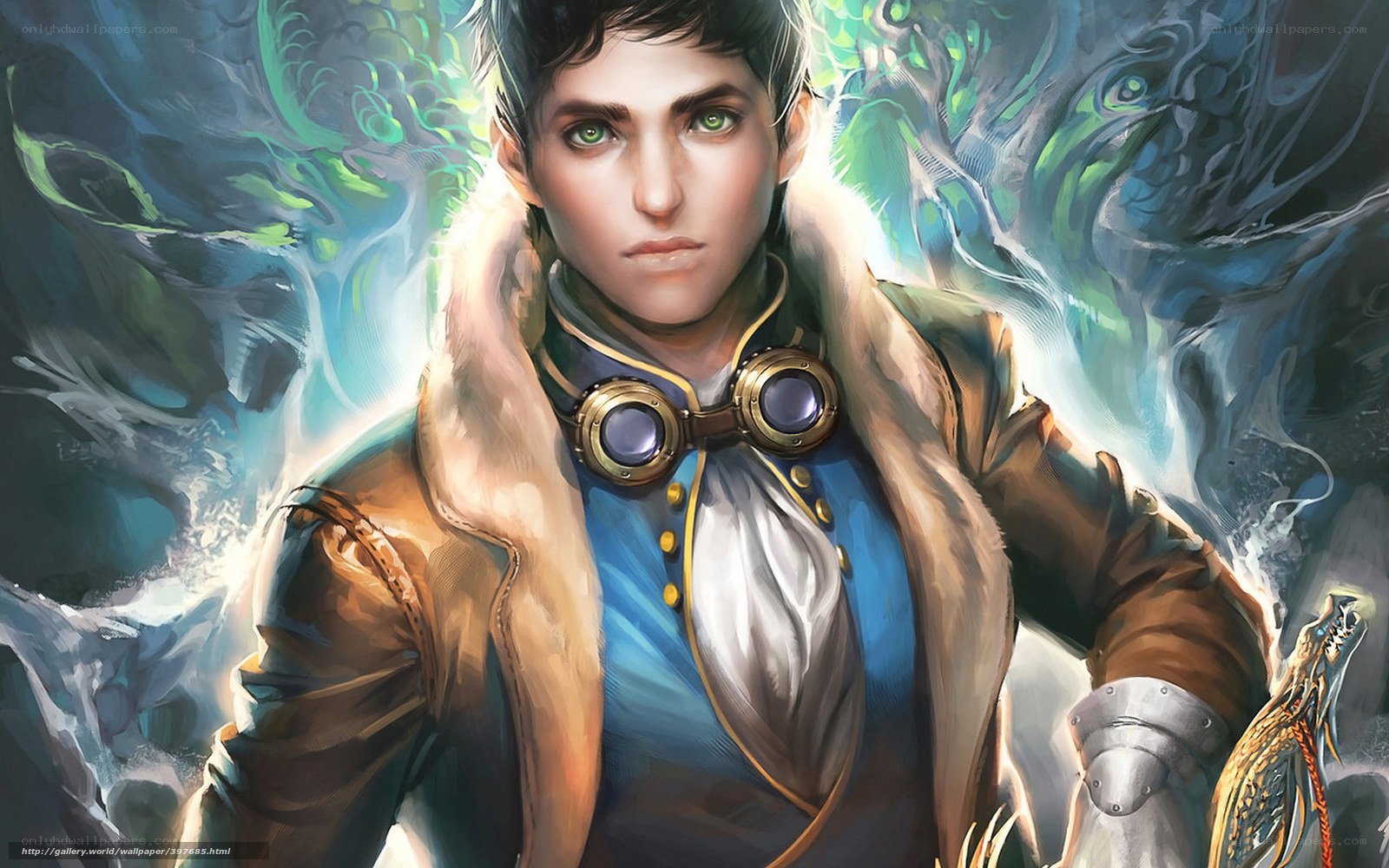 steampunk adventurer with goggles