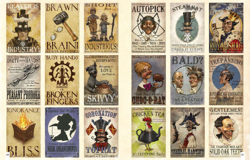 Steampunk advertising posters