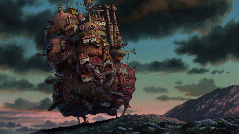 Steampunk Airship — Brown, Dramatic, Sunset, Anime