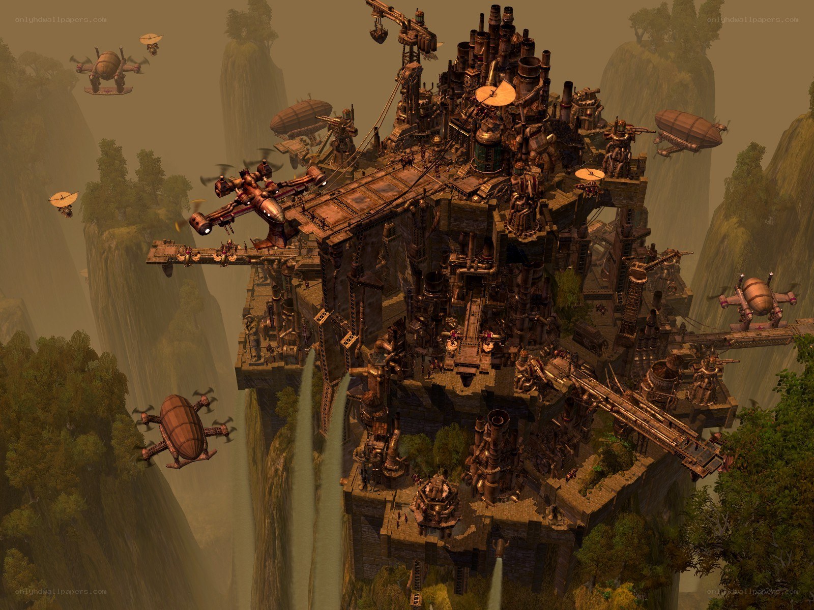 steampunk airship city