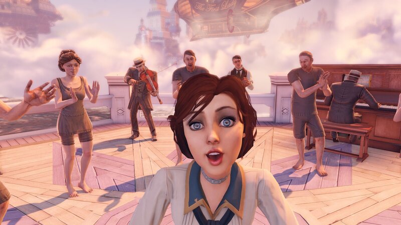 steampunk airship deck party