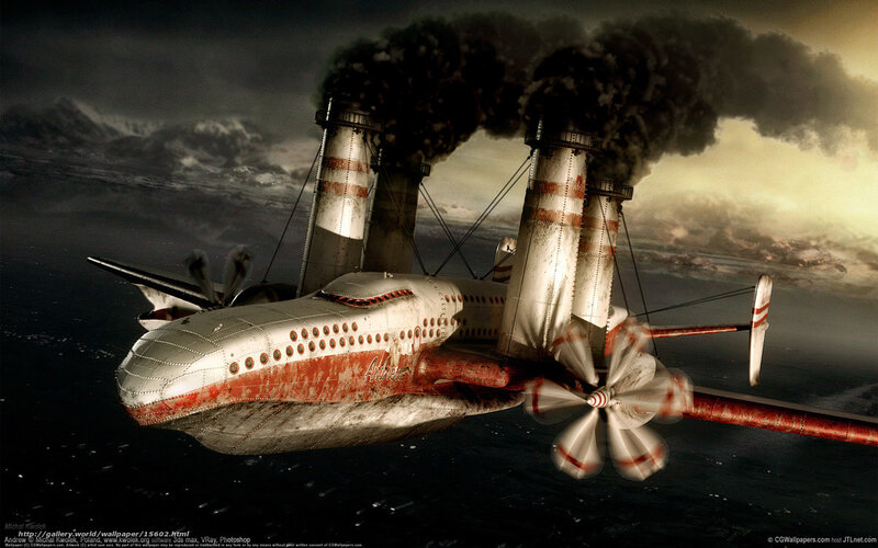 Steampunk Airship Flying