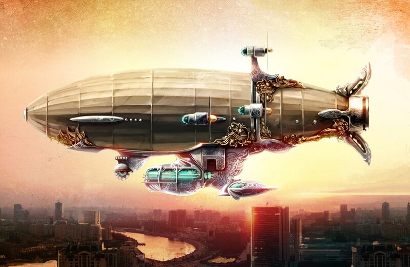 Steampunk Airship — Gold