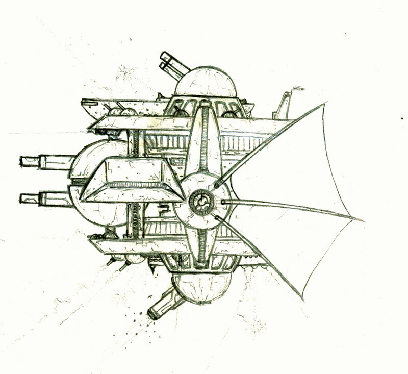 steampunk airship sketch