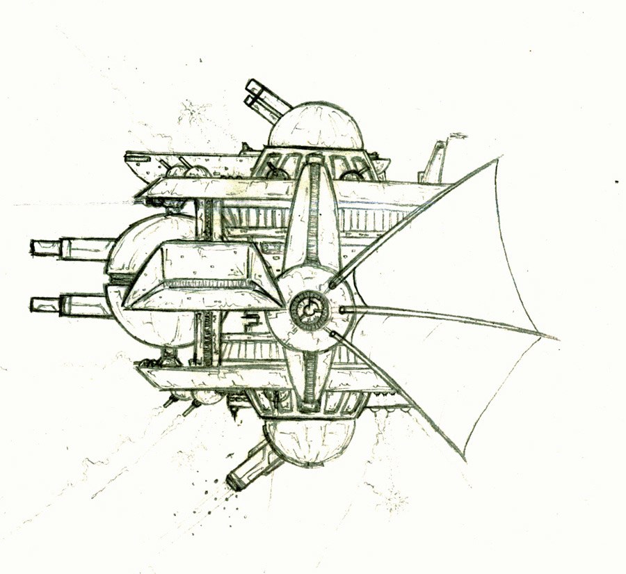 steampunk airship sketch