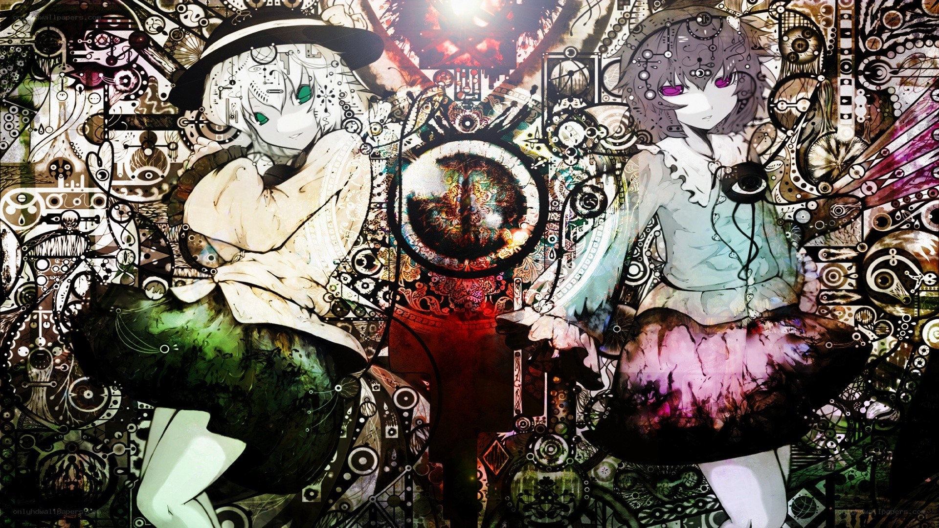 Steampunk anime girls artwork