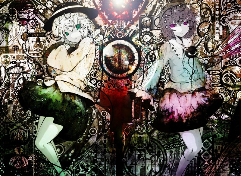 Steampunk anime girls collage