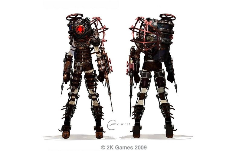 steampunk armored character