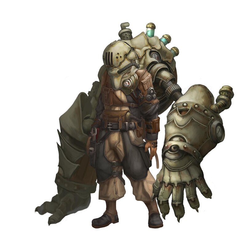 steampunk armored warrior