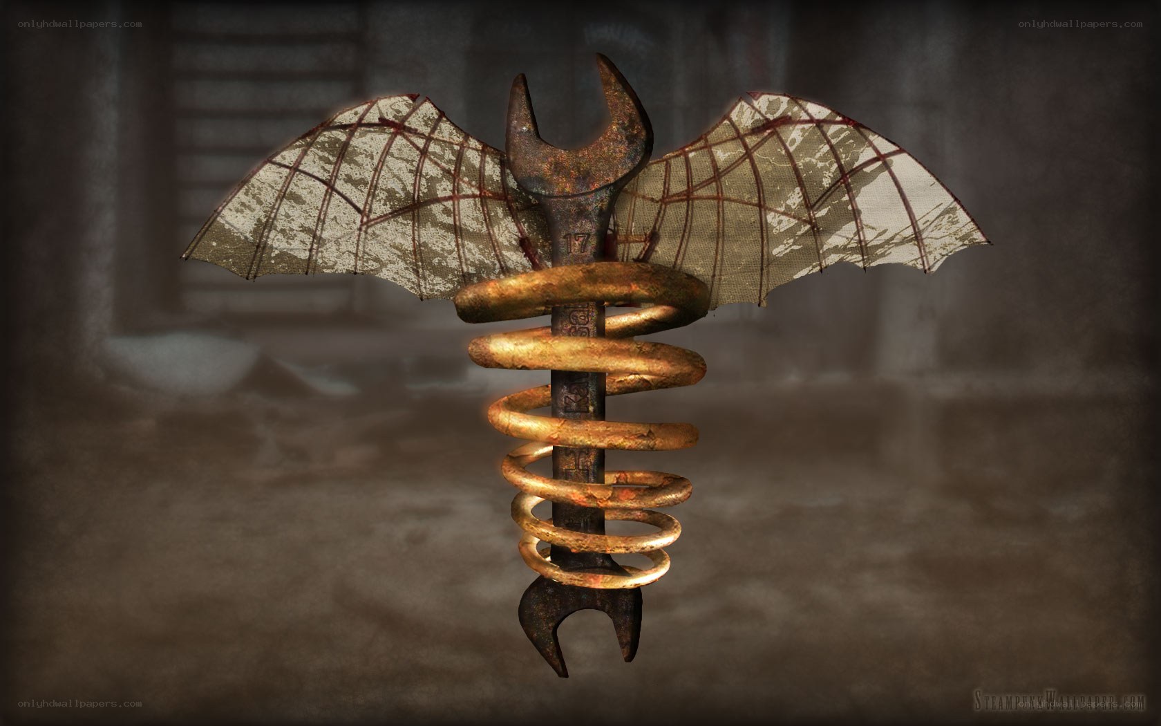 steampunk bat with wrench