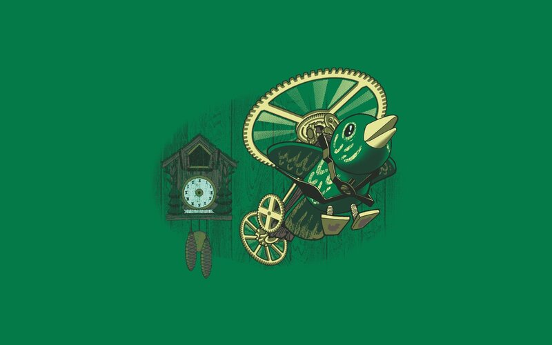 steampunk bird and cuckoo clock