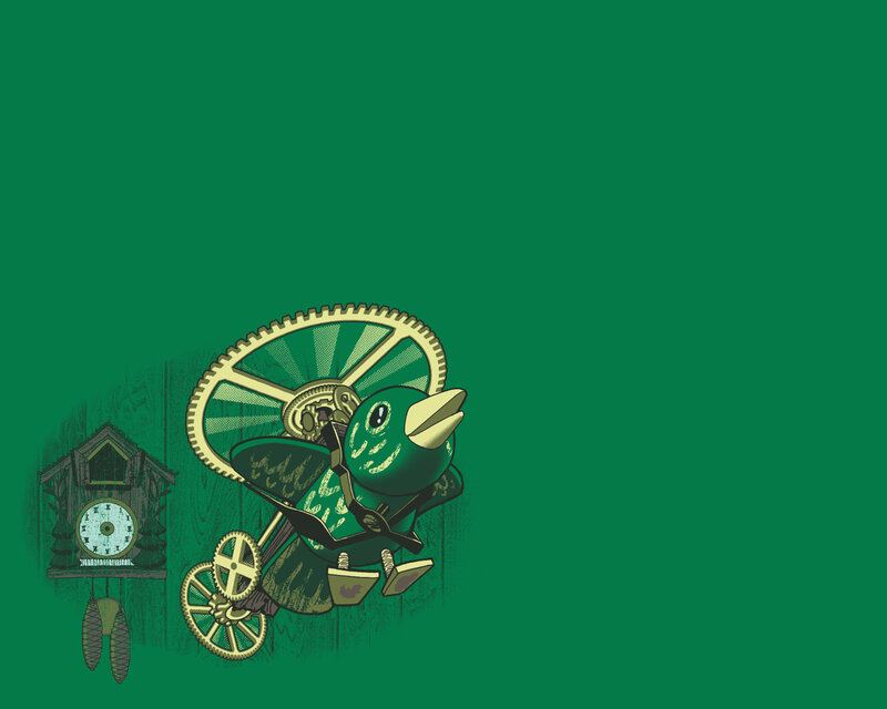 steampunk bird with clock
