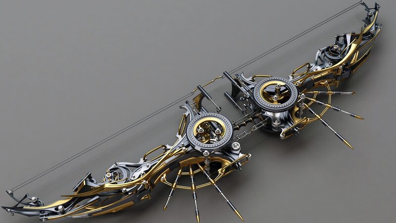 Steampunk Bow with Arrows