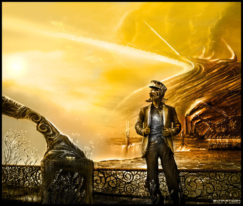 Steampunk Captain at Sunset