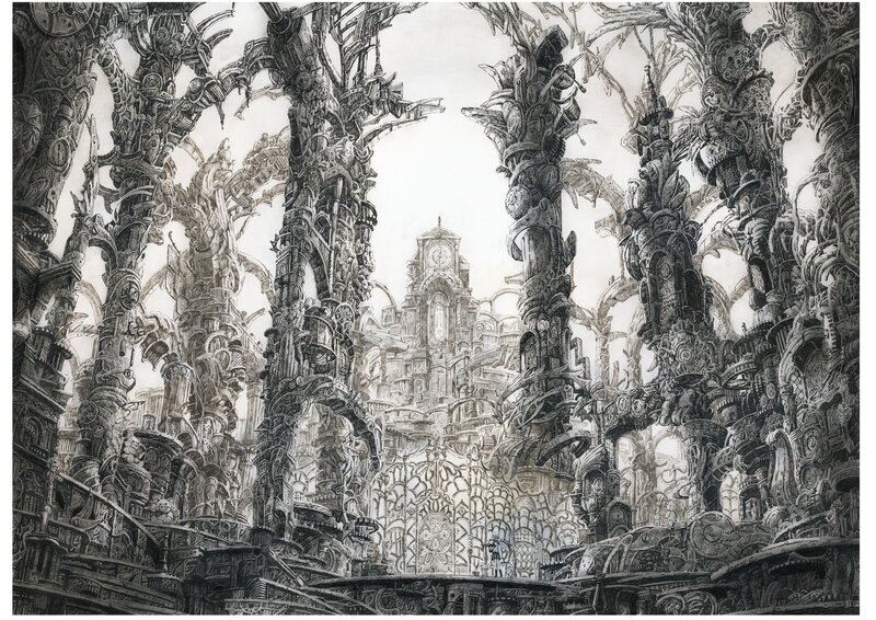 steampunk cathedral interior
