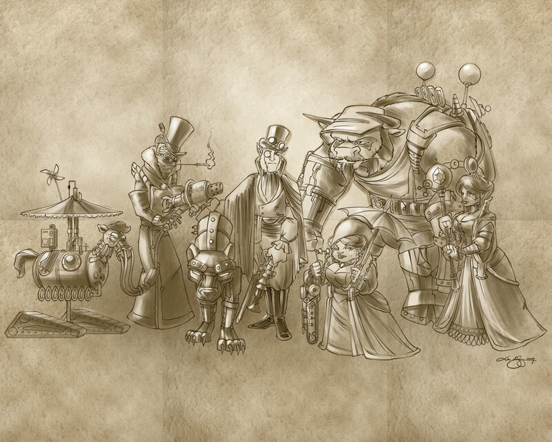 Steampunk character group