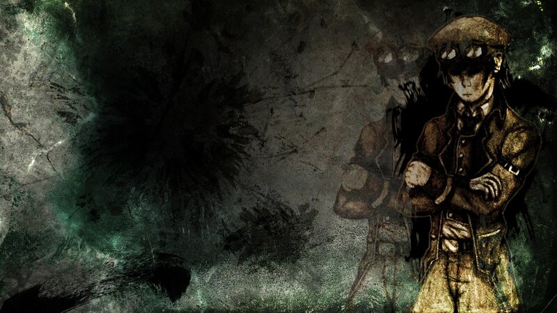 steampunk character in dark setting