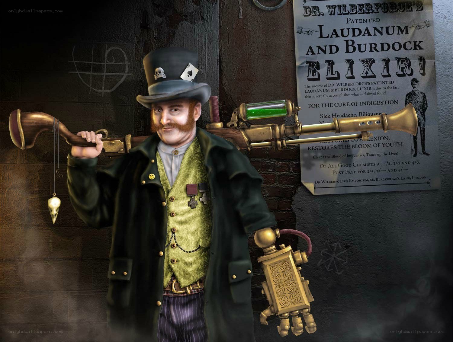 Steampunk chemist with elixir