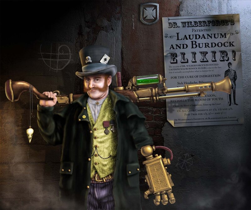 Steampunk chemist with elixir