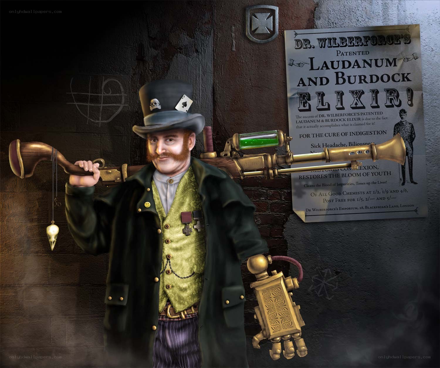 Steampunk chemist with elixir