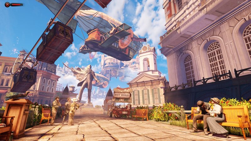 Steampunk City Square — Blue