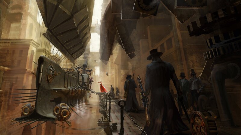 Steampunk City Street — Brown, Dramatic