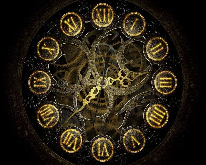 Steampunk Clock Mechanism — Black, Mechanical