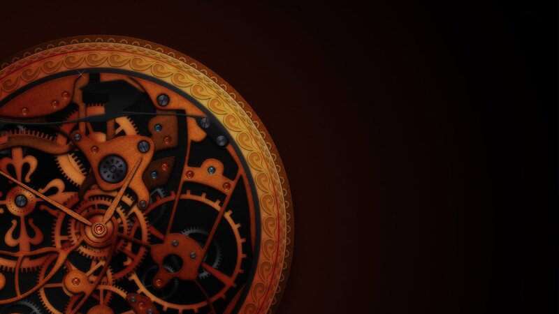 Steampunk Clock Mechanism — Brown, Dramatic, Digital Art