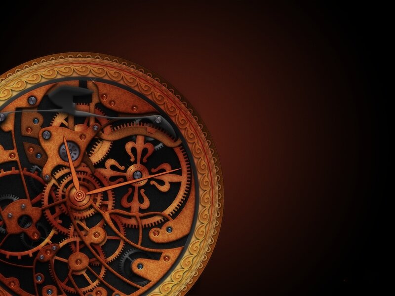 Steampunk Clock Mechanism — Brown