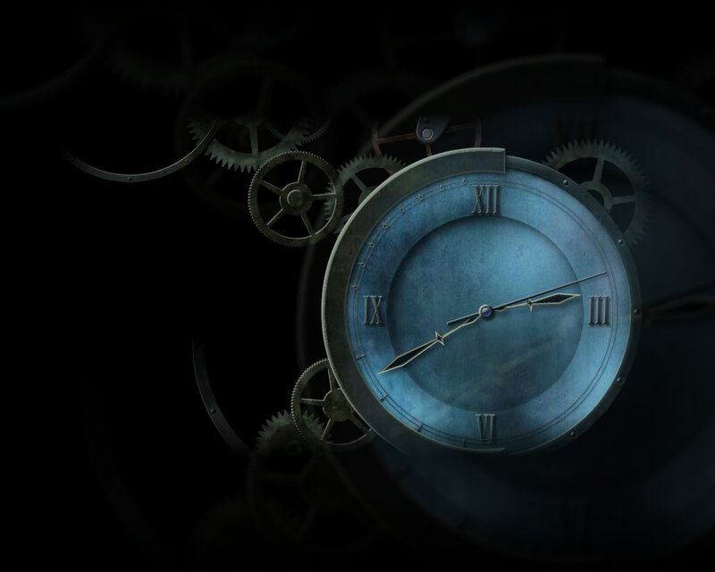 steampunk clock with gears