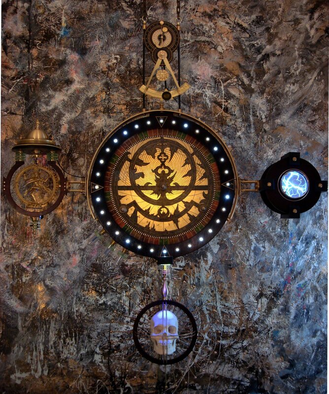 Steampunk clock with skull
