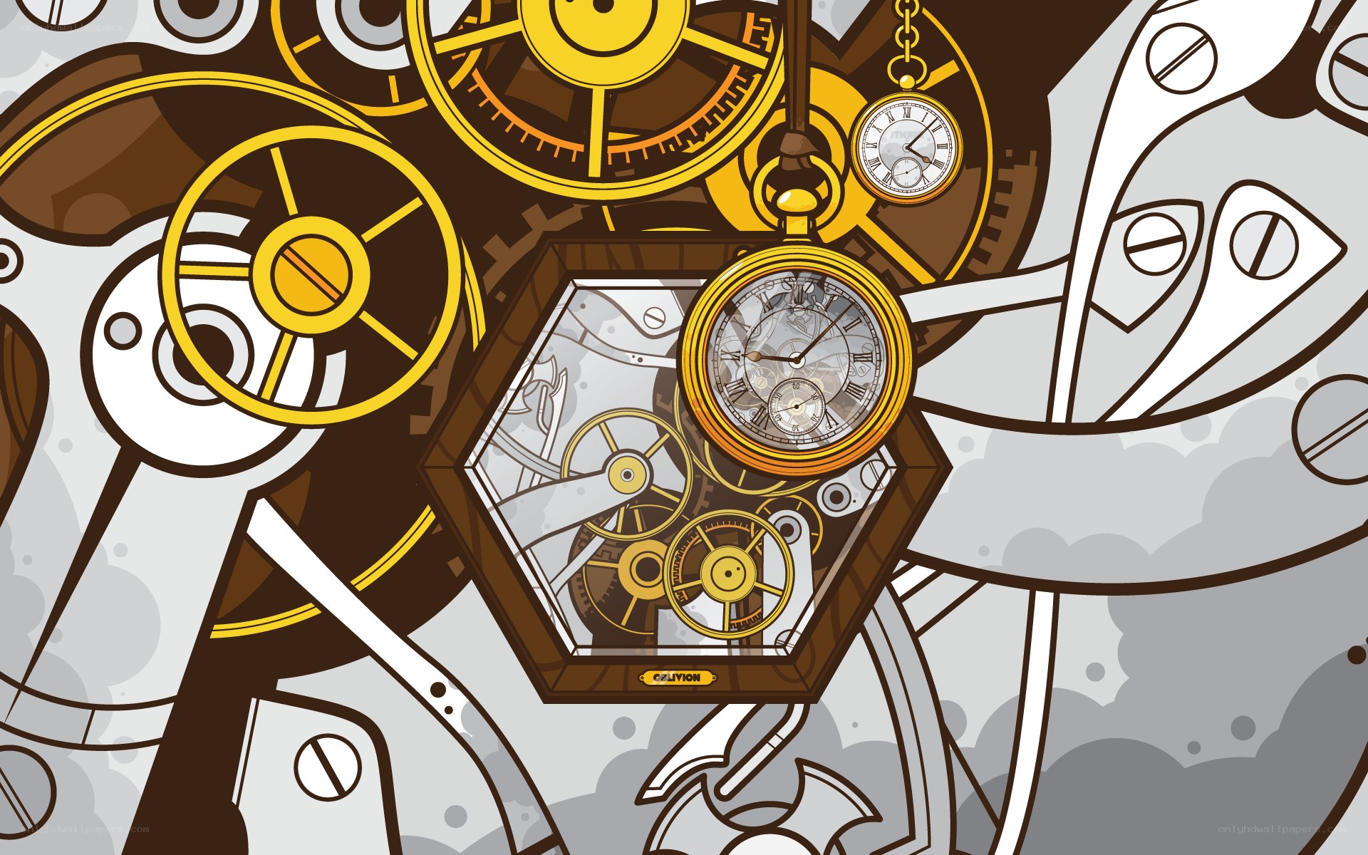 steampunk clockwork illustration