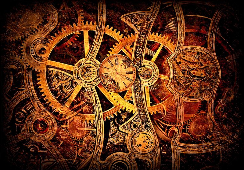Steampunk Clockwork Mechanism — Brown, Mechanical