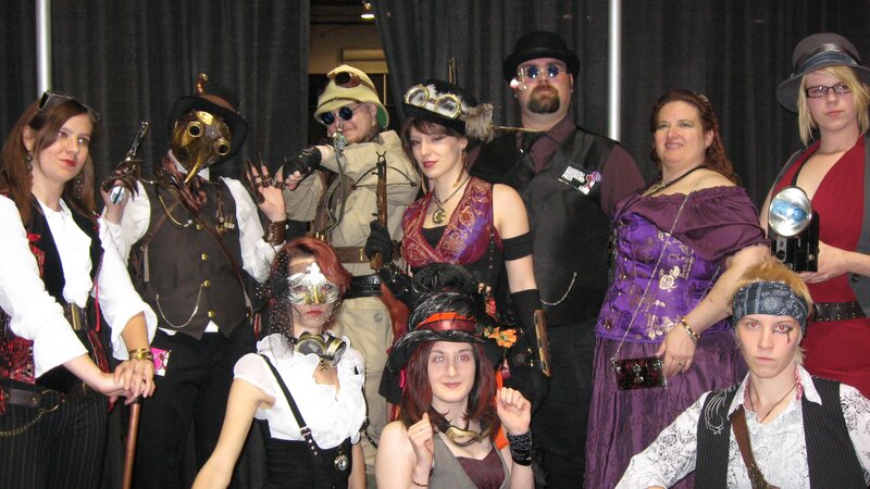 Steampunk cosplay group