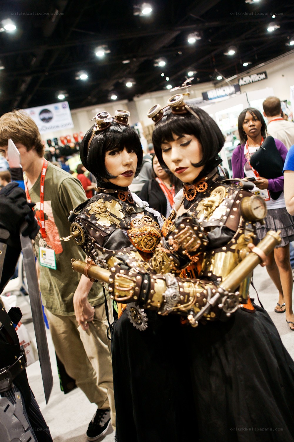Steampunk cosplayers at convention