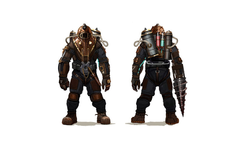 steampunk diver concept art