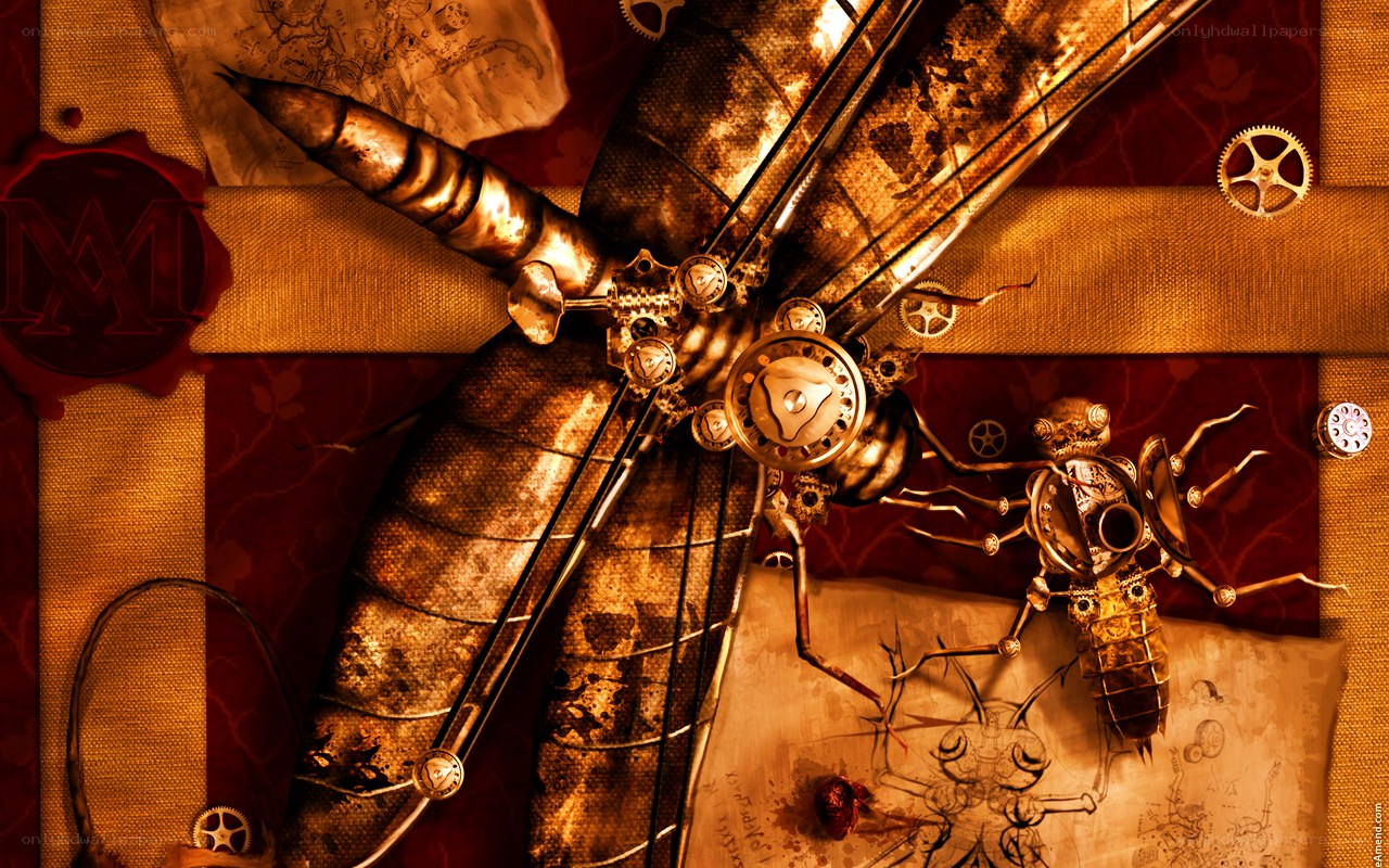 steampunk dragonfly artwork