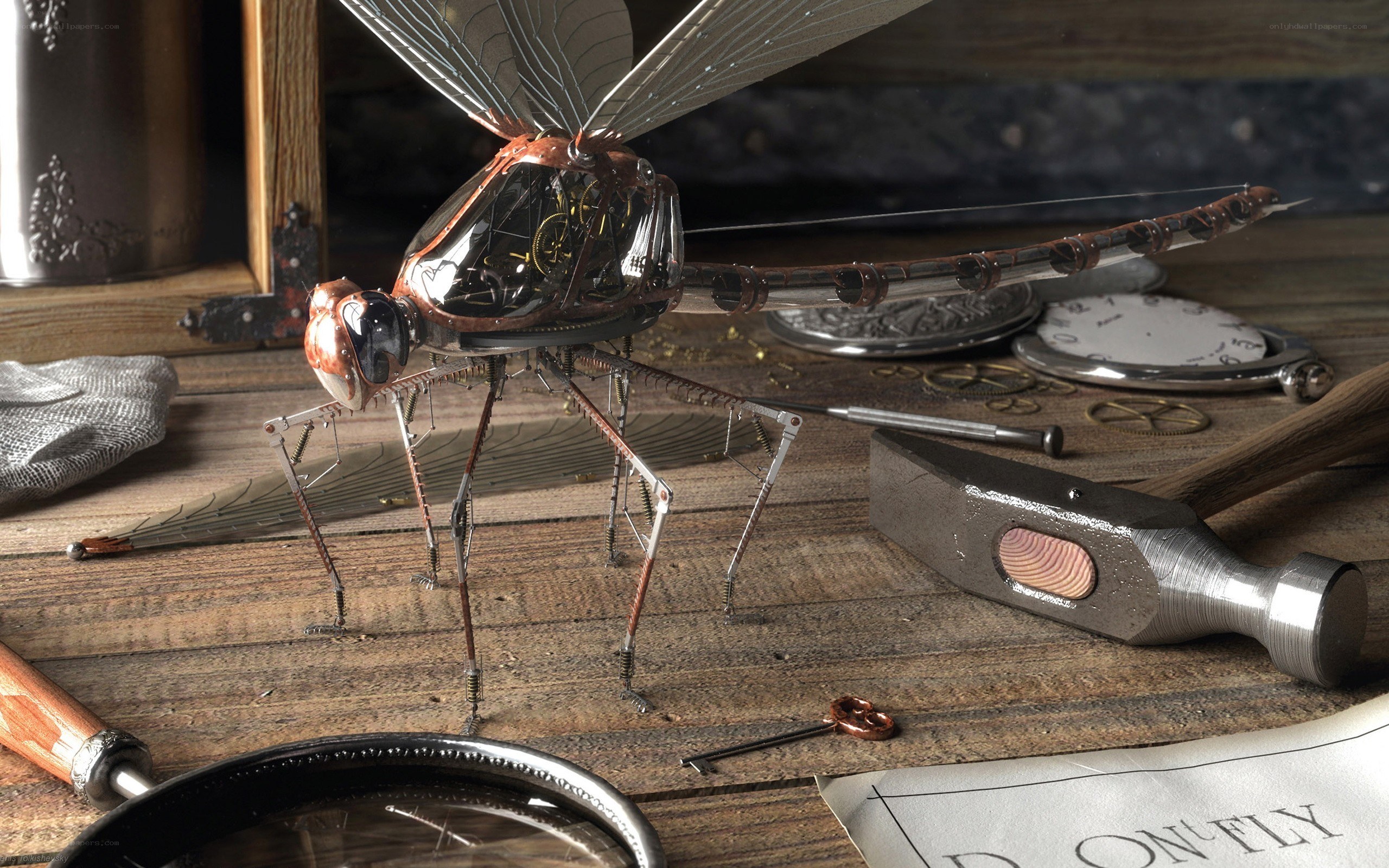 steampunk dragonfly model