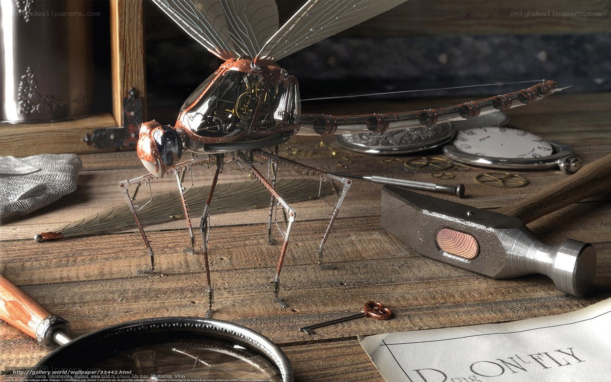 steampunk dragonfly model