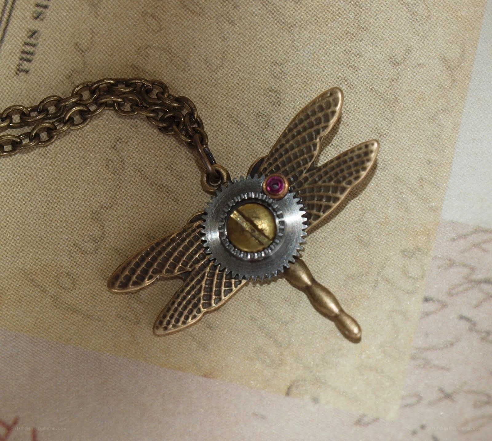 steampunk dragonfly pendant