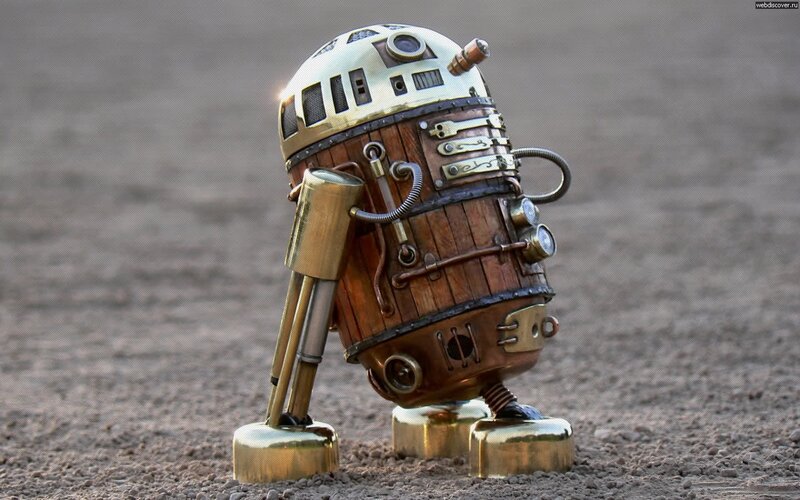 Steampunk Droid Robot — Brown